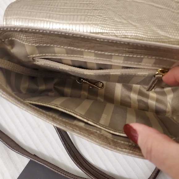 Brahmin Sonny Croc Print Leather Crossbody, Classic w/goldtone hardware - Picture 11 of 15